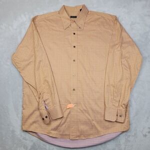 Gitman Bros Shirt Men Large Check Button Up Dress Oxford Vintage Brothers Adult